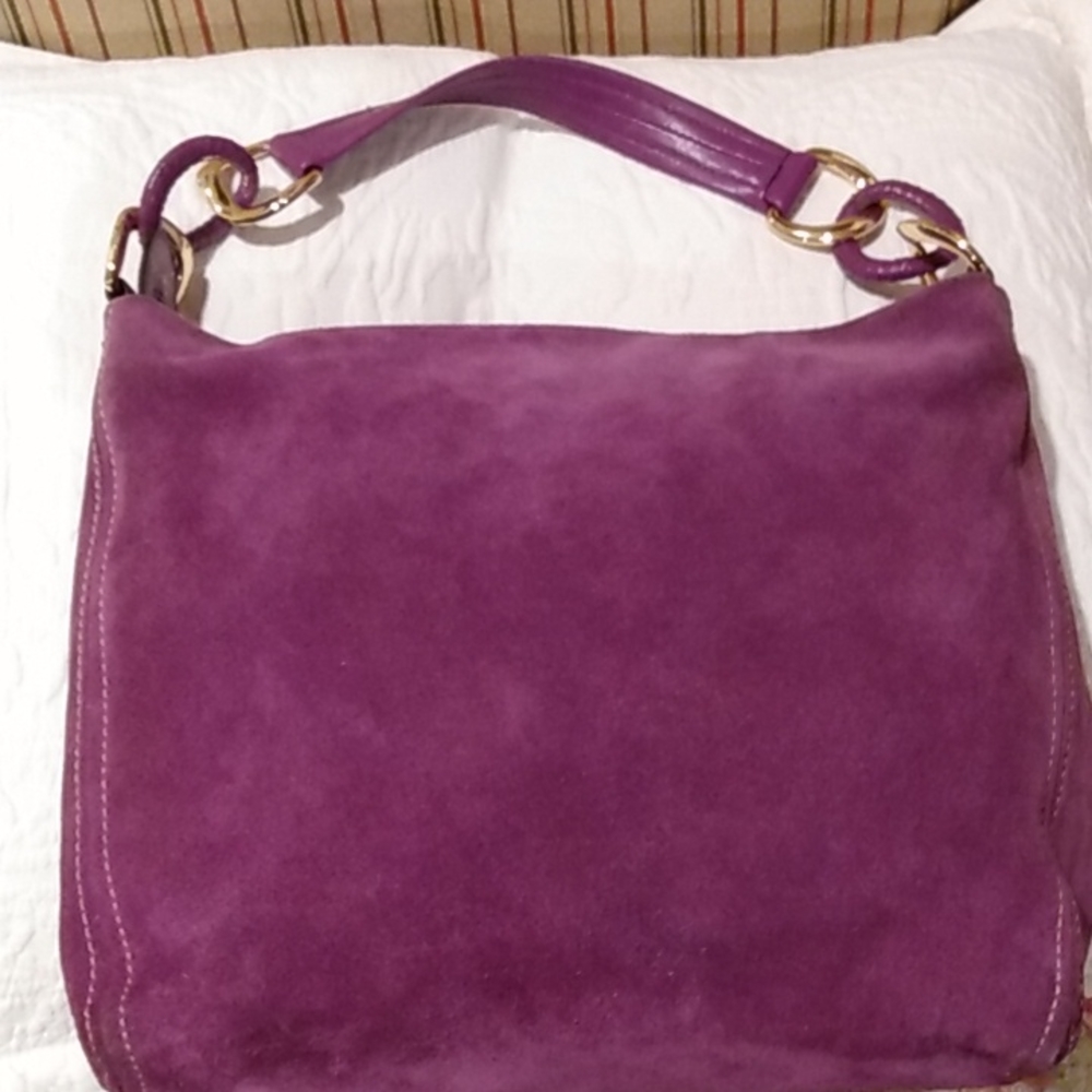 Michael Korrs Raspberry Bag Good Condition. darkening suede in spots. Beautiful